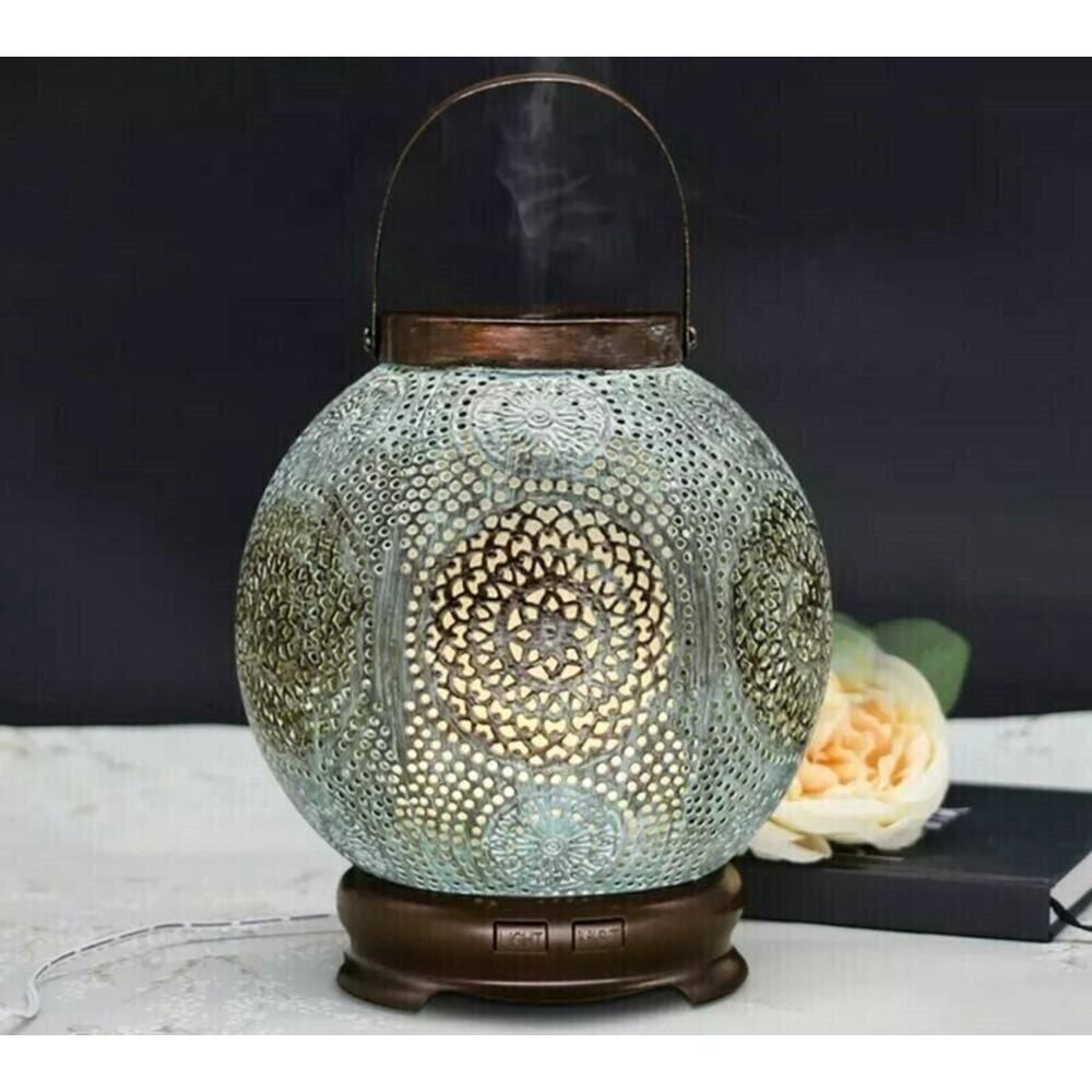 Iron Metal Essential Oil Diffuser Ultrasonic Humidified Home Spa LED Lights NEW